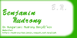 benjamin mudrony business card